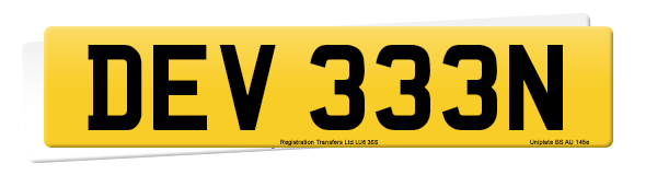 Registration number DEV 333N